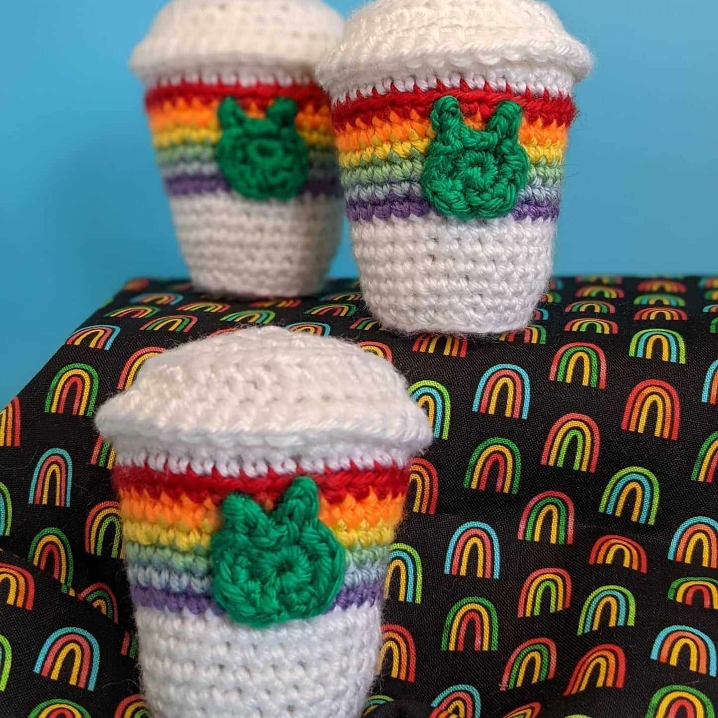 Rainbow Catnip Latte Cat Toy with Rattle