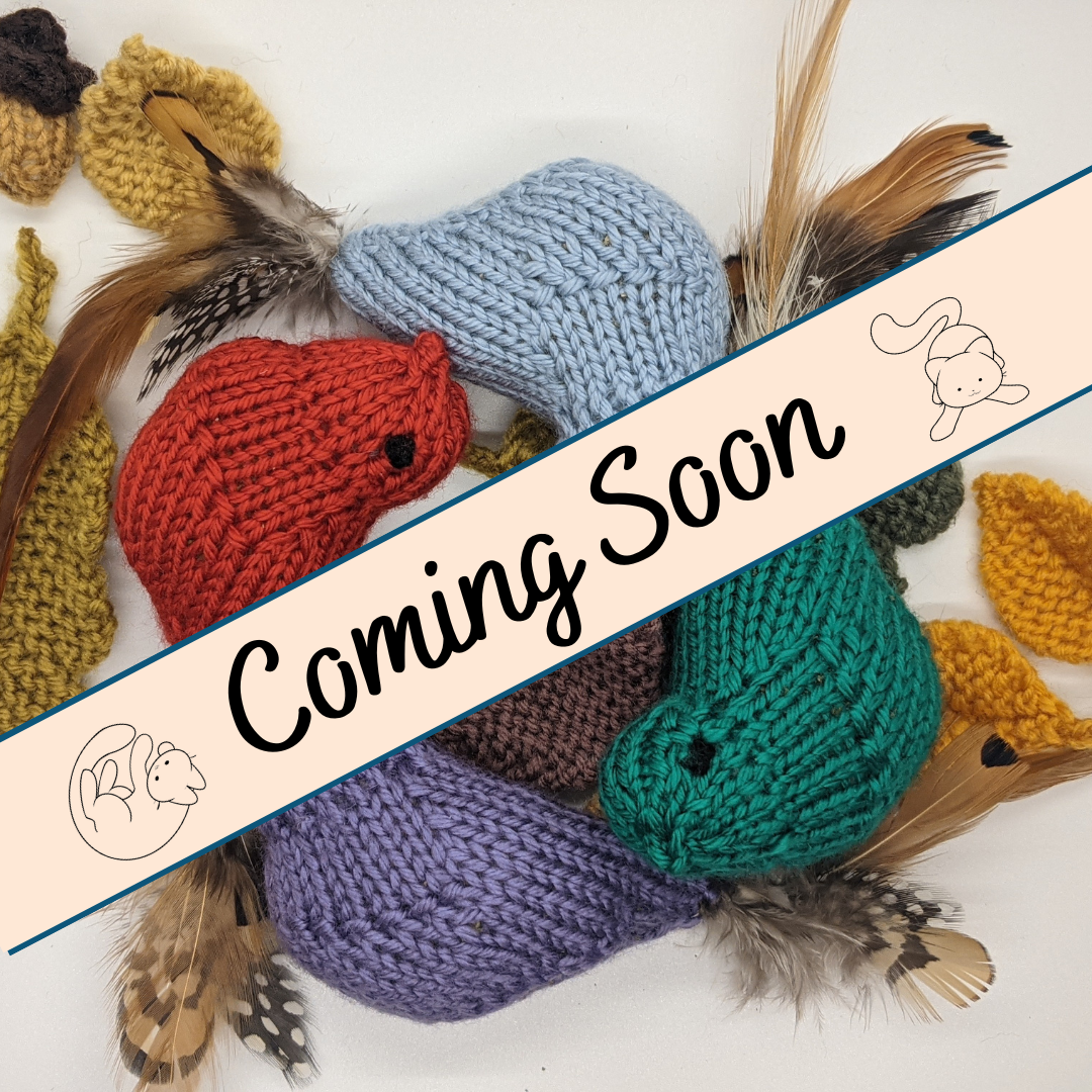 Hand-Knit Bird Cat Toy With Feathers and Catnip