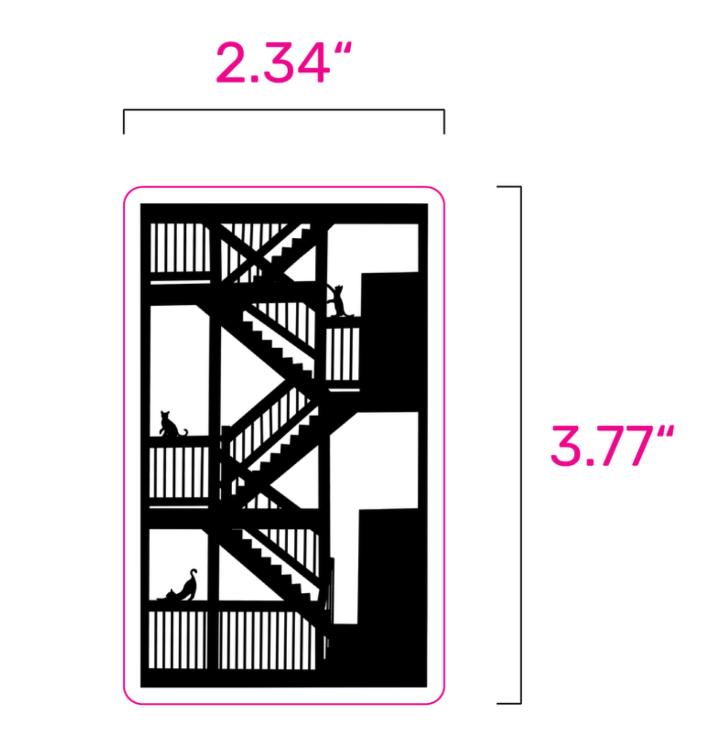 Chicago Balcony Cats Transparent Sticker