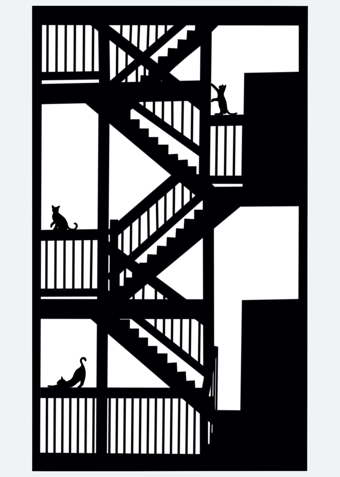 Chicago Balcony Cats Transparent Sticker