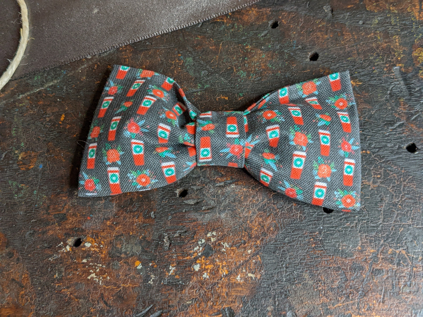 Red Cup Print Pet Bow