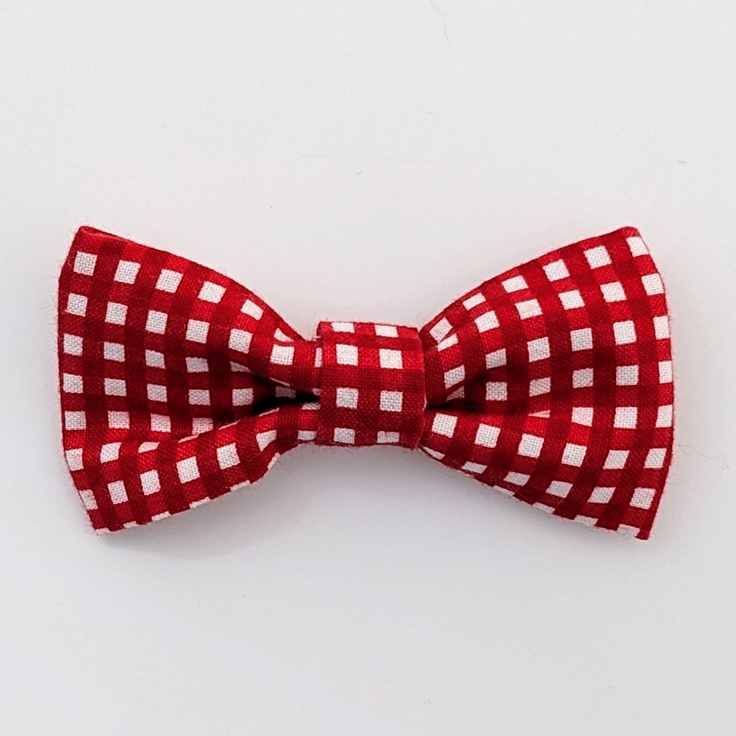 Red Plaid Print Pet Bow