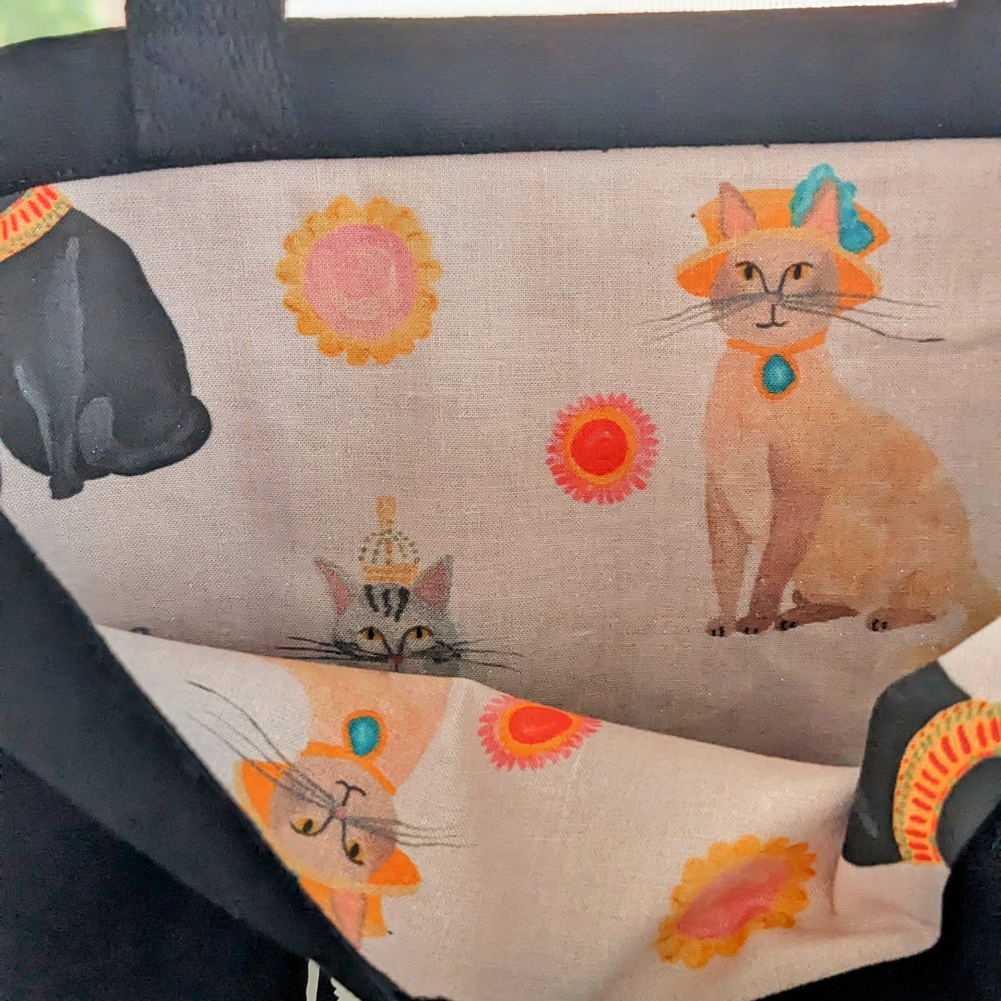 Shopping For My Cat Canvas Tote Bag With Fabric Lining