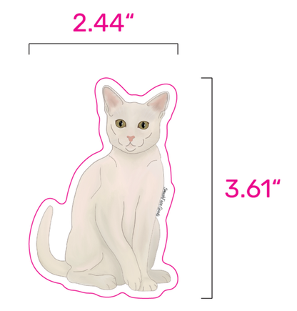 White Cat Vinyl Sticker