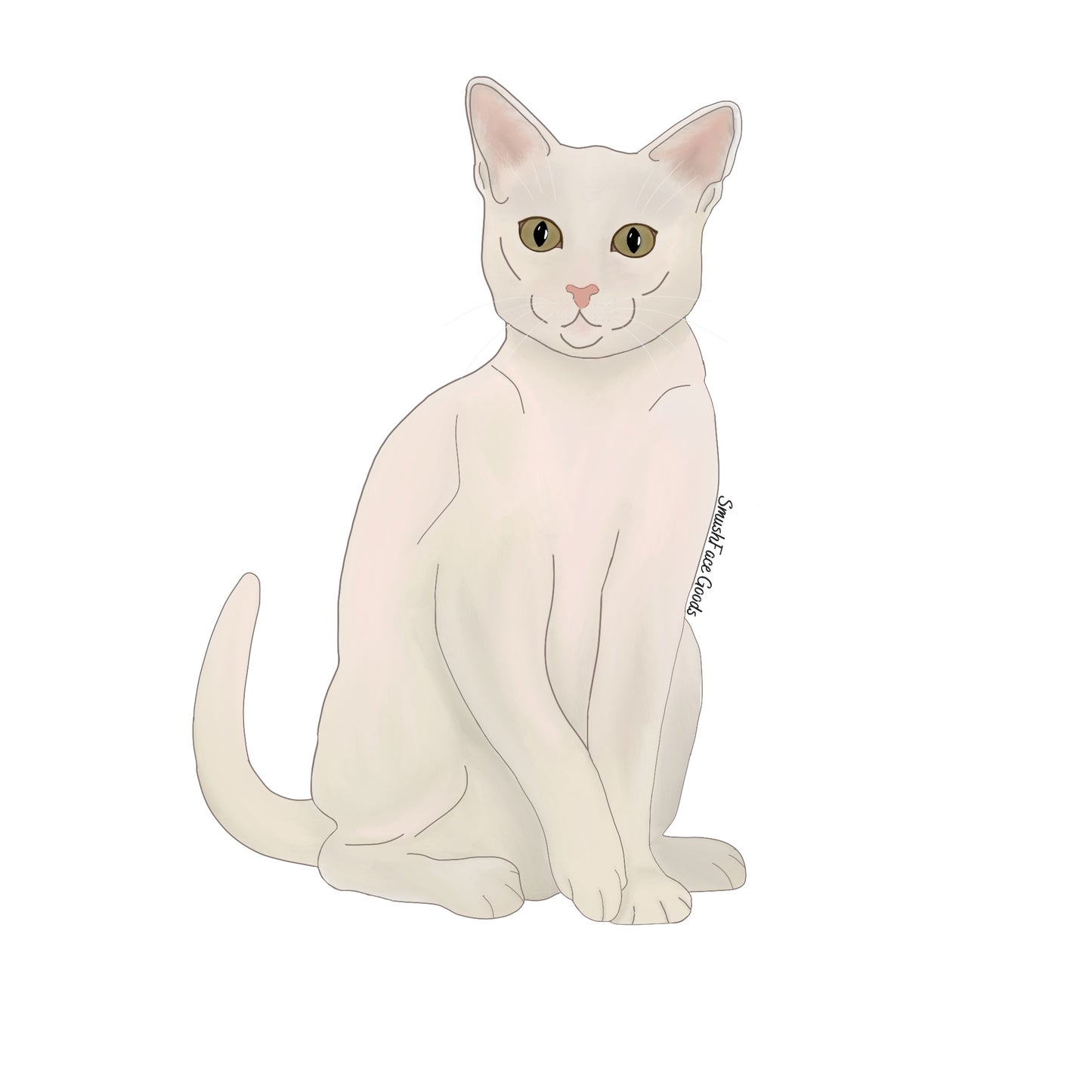 White Cat Vinyl Sticker