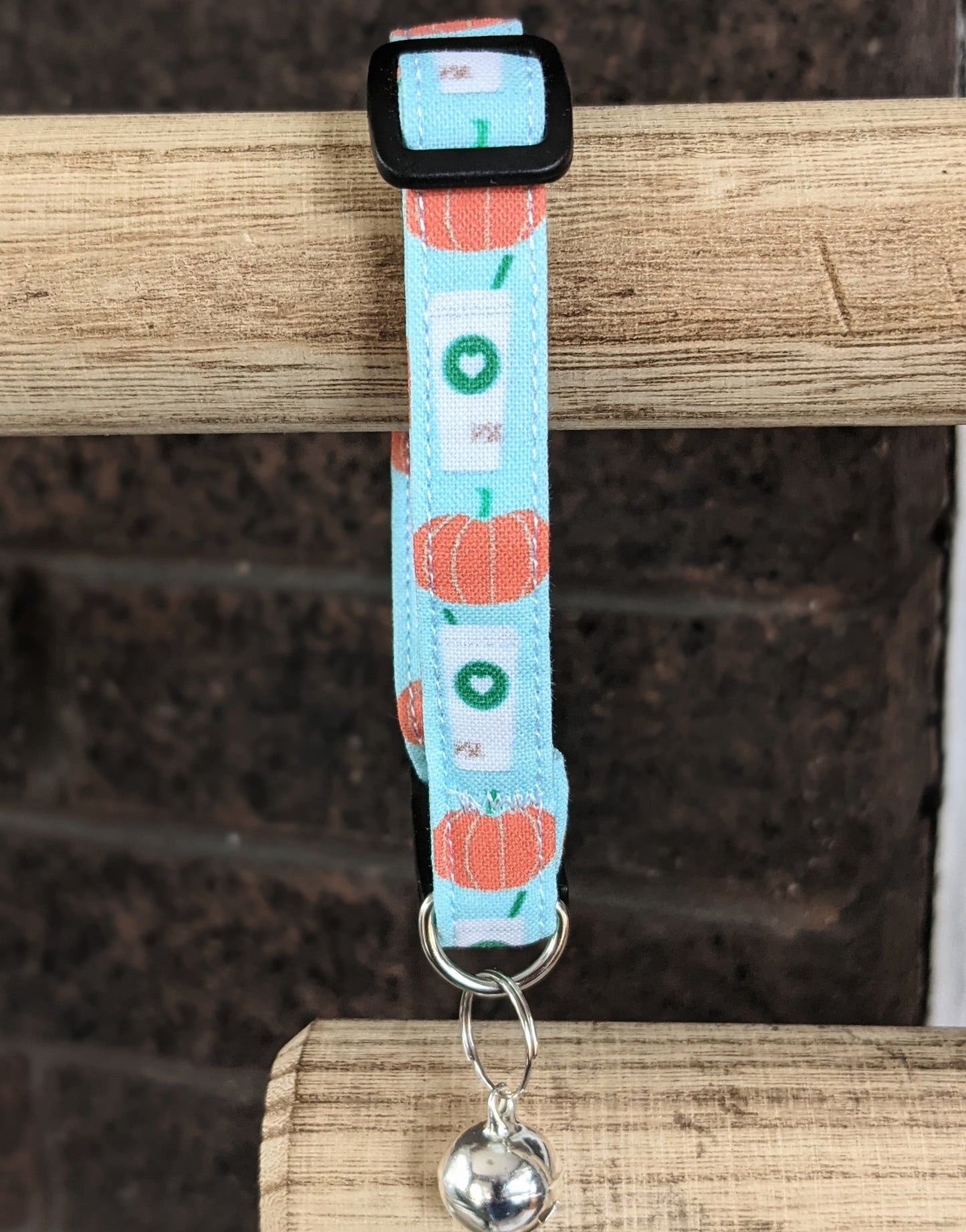 Pumpkin Spice Print Cat Collar, Breakaway Safety Collar