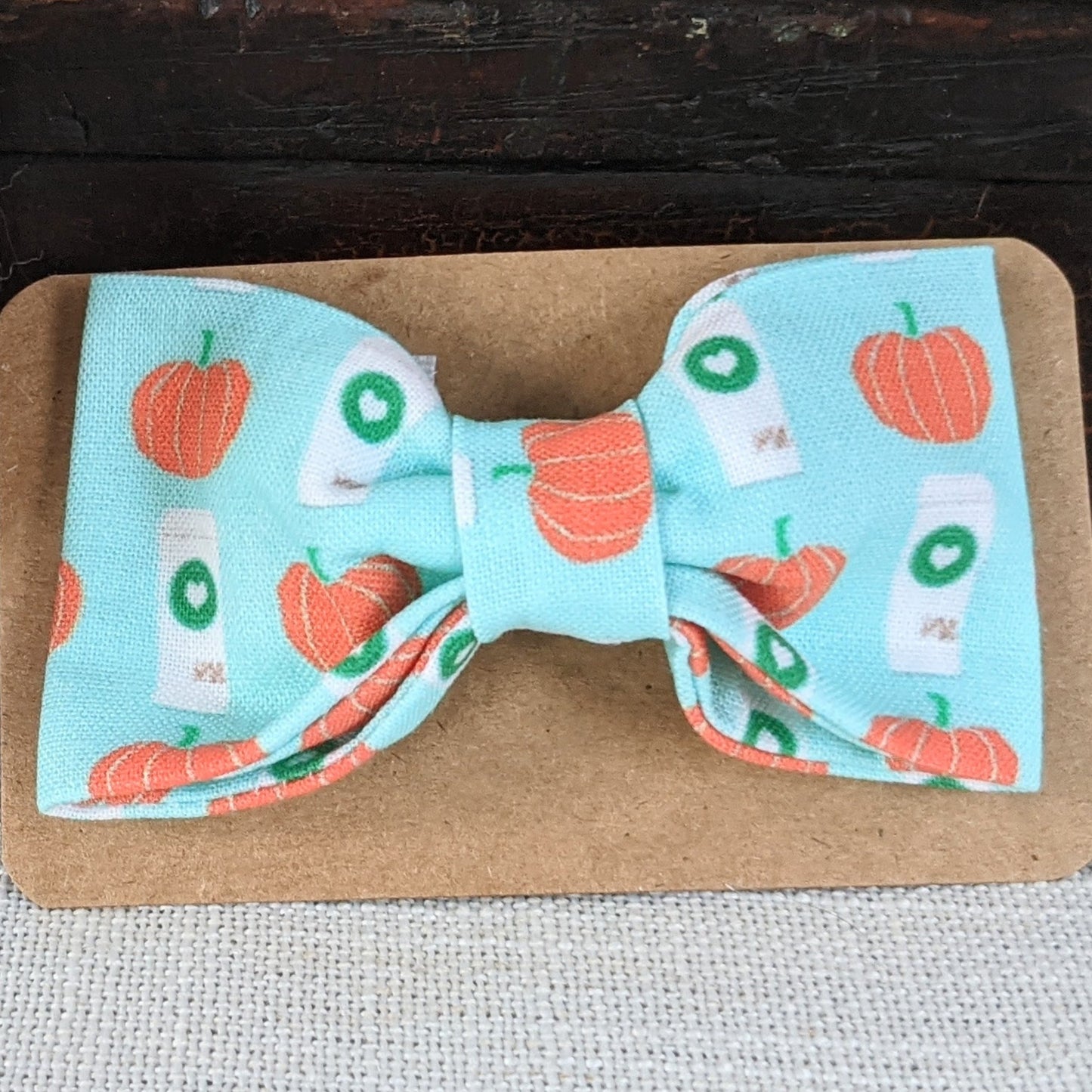 Pumpkin Spice Print Pet Bow