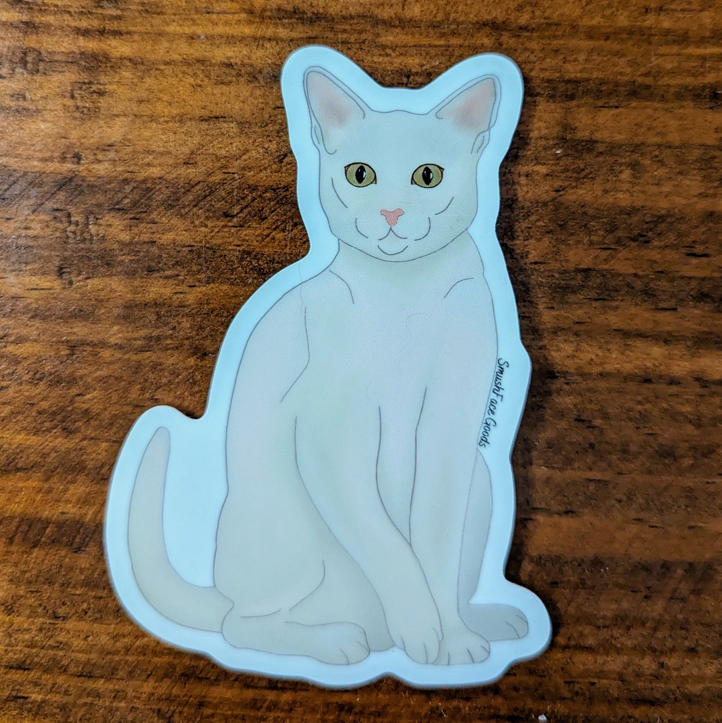 White Cat Vinyl Sticker