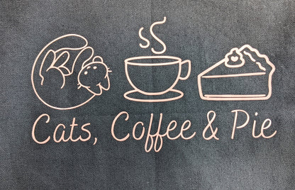 Cats, Coffee & Pie Canvas Tote Bag With Fabric Lining