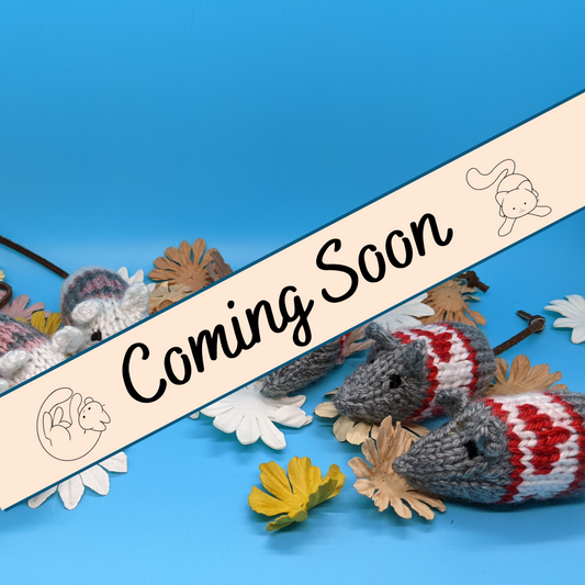 Handknit Catnip Mice Cat Toy