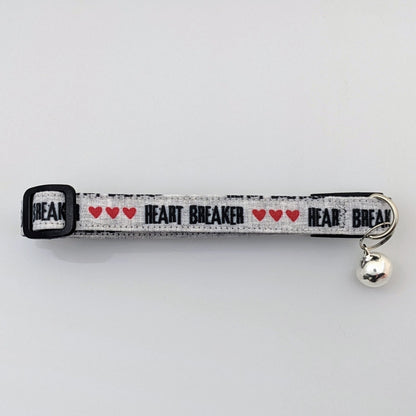 Heart Breaker Print Cat Collar,  Breakaway Safety Collar