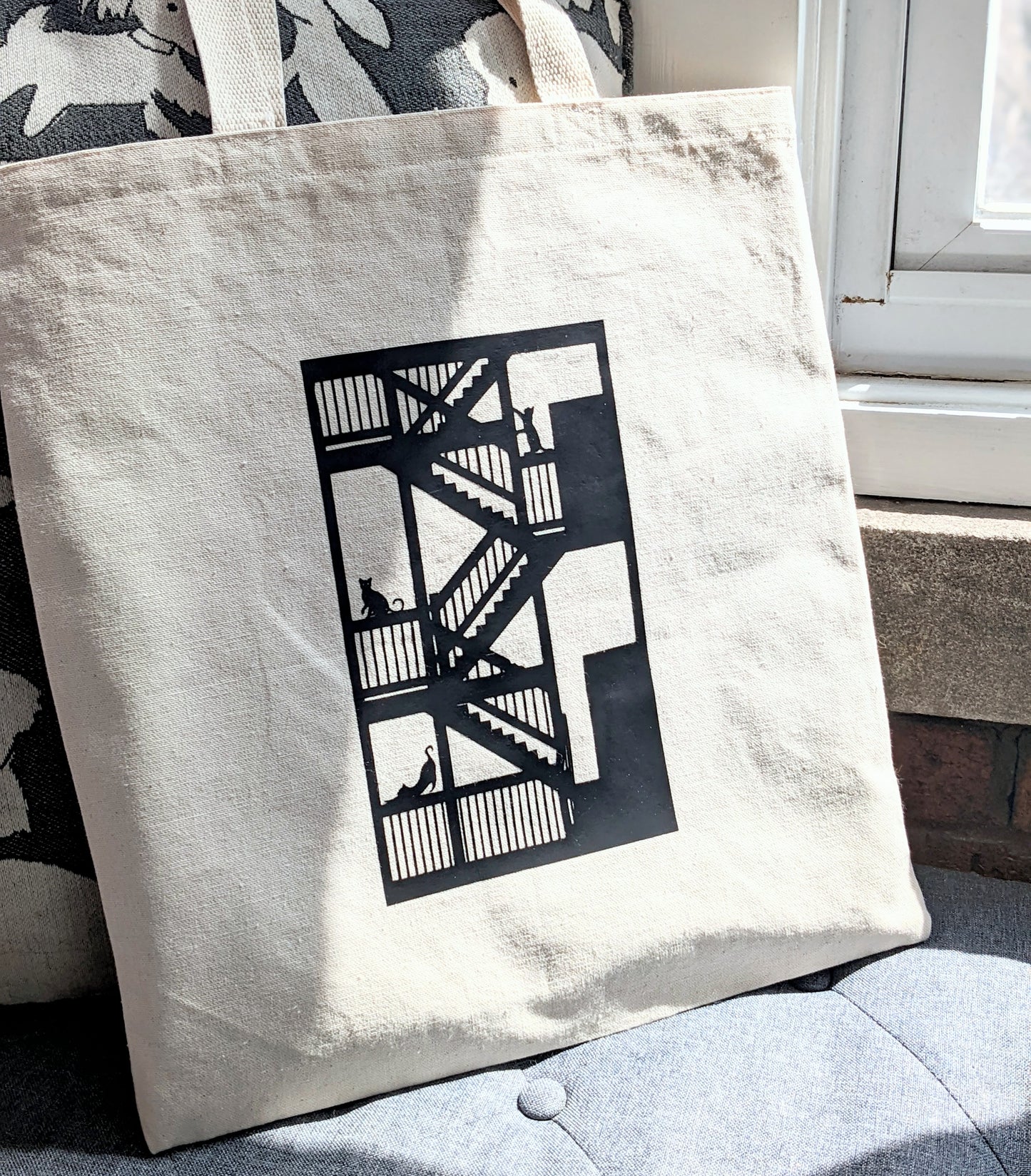 Chicago Back Porch Canvas Tote Bag With Fabric Lining