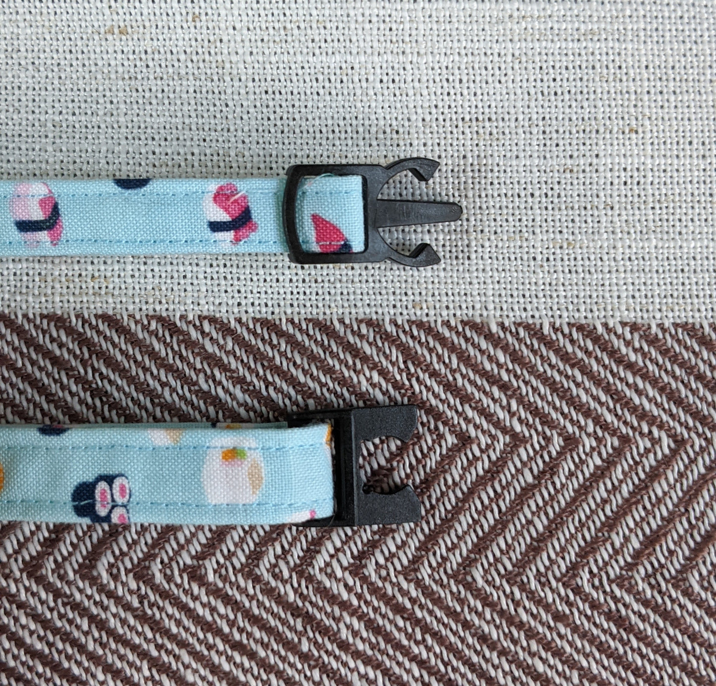 Sushi Print in Blue Cat Collar, Breakaway Safety Collar